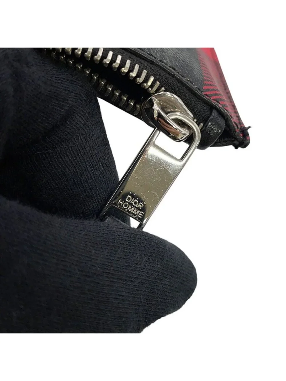 Dior Clutch Homme Trotter Plaid Black